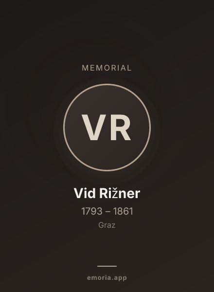 Memorial portrait of Vid Rižner