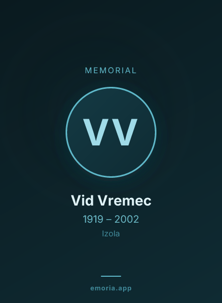 Memorial portrait of Vid Vremec