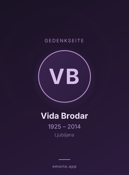 Gedenkportrait von Vida Brodar