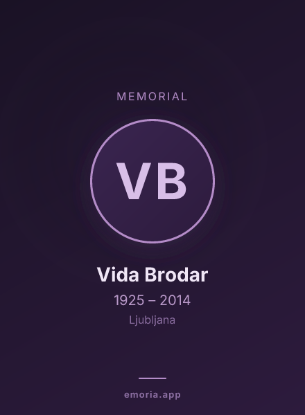 Memorial portrait of Vida Brodar