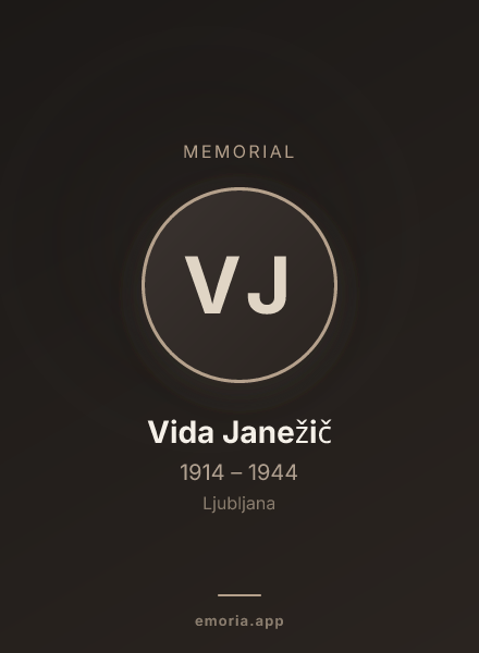 Memorial portrait of Vida Janežič