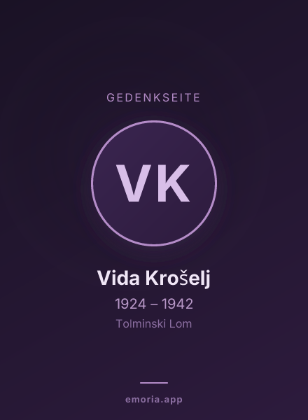 Gedenkportrait von Vida Krošelj