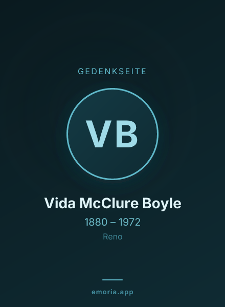 Gedenkportrait von Vida McClure Boyle