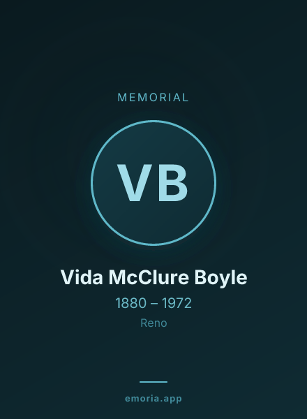 Memorial portrait of Vida McClure Boyle