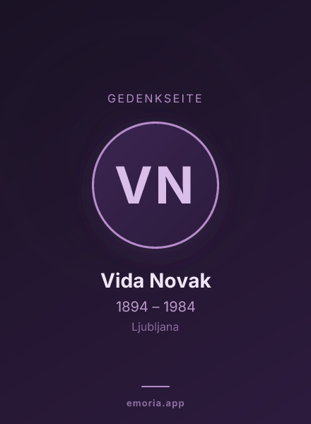 Gedenkportrait von Vida Novak