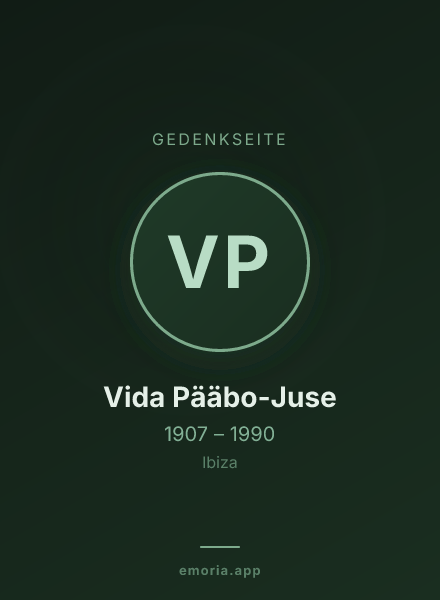 Gedenkportrait von Vida Pääbo-Juse