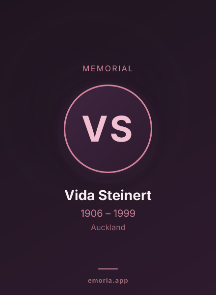 Memorial portrait of Vida Steinert