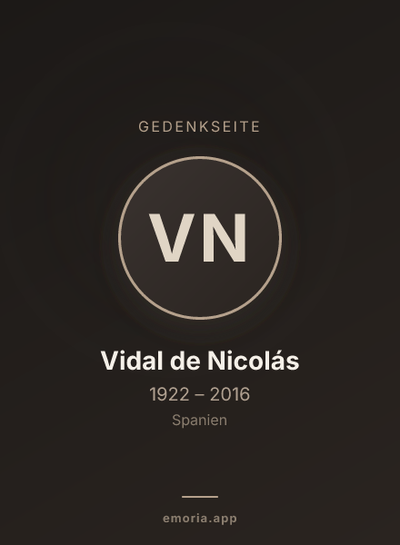 Gedenkportrait von Vidal de Nicolás