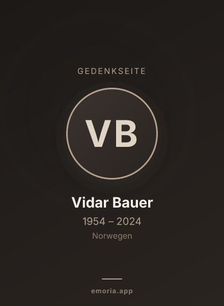 Gedenkportrait von Vidar Bauer