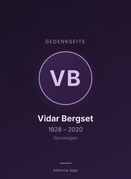 Gedenkportrait von Vidar Bergset