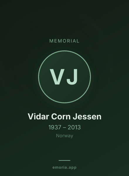 Memorial portrait of Vidar Corn Jessen