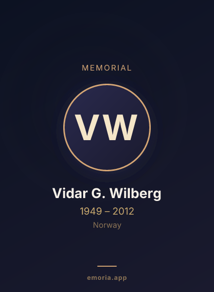 Memorial portrait of Vidar G. Wilberg