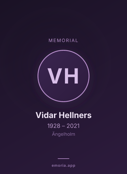 Memorial portrait of Vidar Hellners