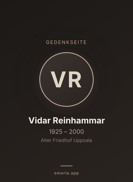Gedenkportrait von Vidar Reinhammar