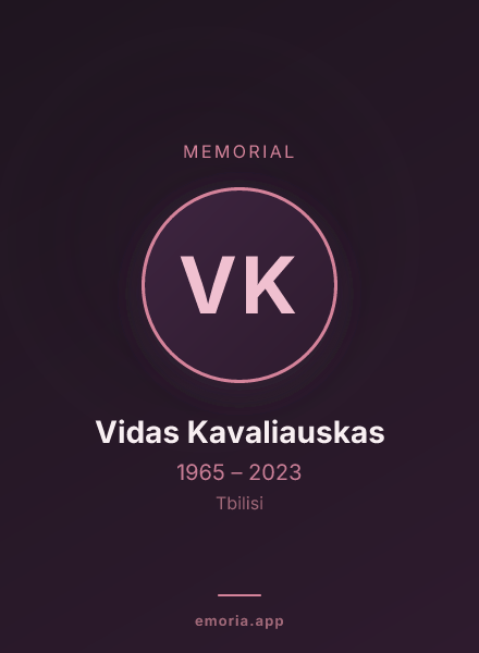 Memorial portrait of Vidas Kavaliauskas