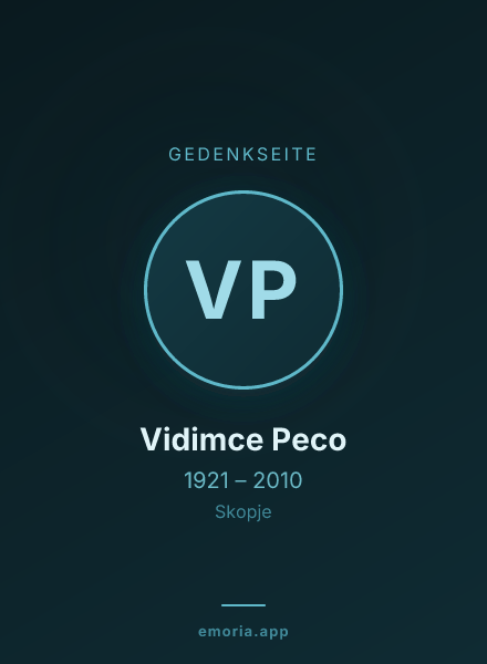 Gedenkportrait von Vidimce Peco