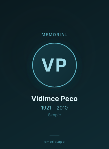 Memorial portrait of Vidimce Peco