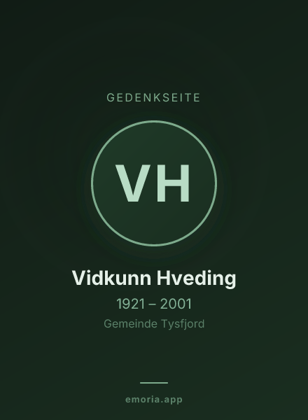 Gedenkportrait von Vidkunn Hveding
