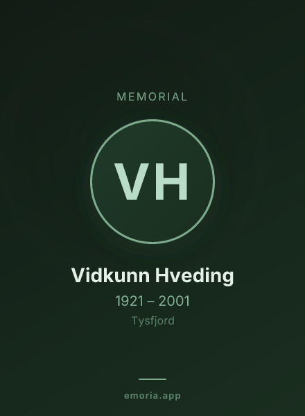 Memorial portrait of Vidkunn Hveding