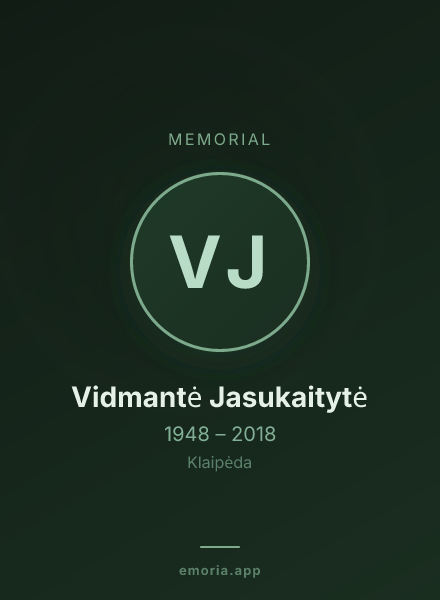 Memorial portrait of Vidmantė Jasukaitytė