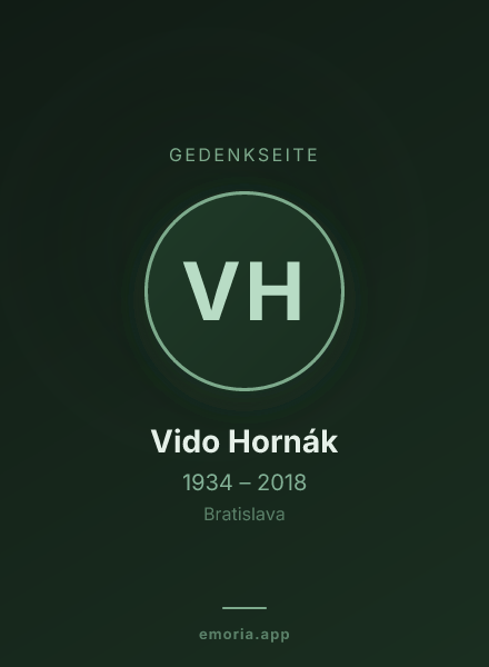Gedenkportrait von Vido Hornák