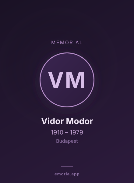 Memorial portrait of Vidor Modor