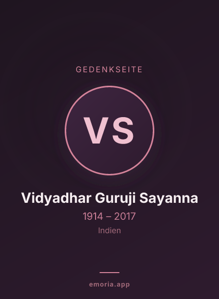 Gedenkportrait von Vidyadhar Guruji Sayanna