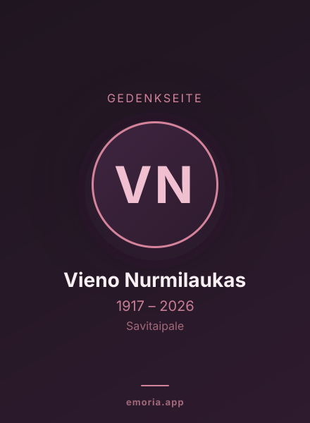 Gedenkportrait von Vieno Nurmilaukas