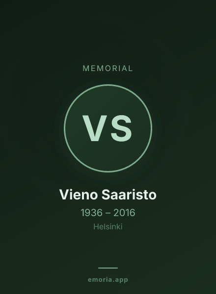 Memorial portrait of Vieno Saaristo