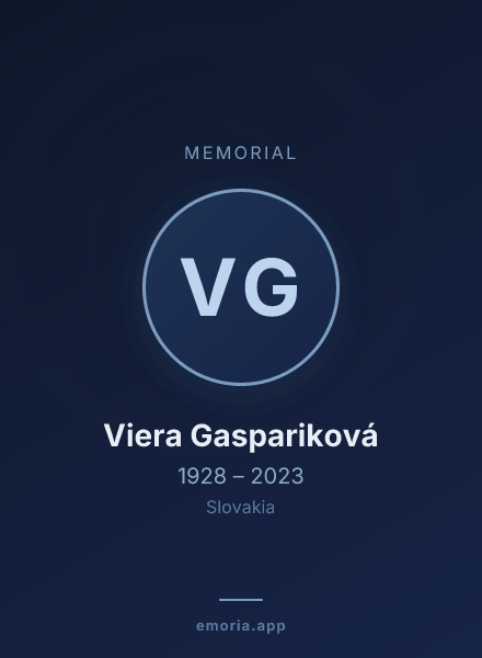 Memorial portrait of Viera Gaspariková