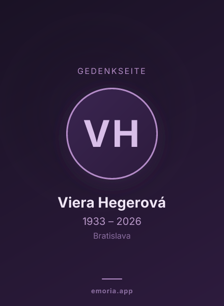 Gedenkportrait von Viera Hegerová