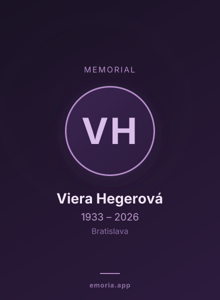 Memorial portrait of Viera Hegerová
