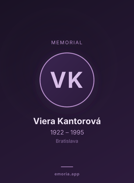 Memorial portrait of Viera Kantorová