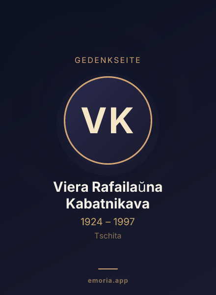 Gedenkportrait von Viera Rafailaŭna Kabatnikava