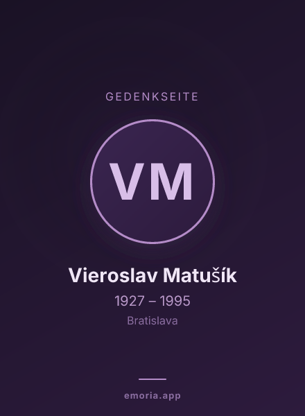 Gedenkportrait von Vieroslav Matušík