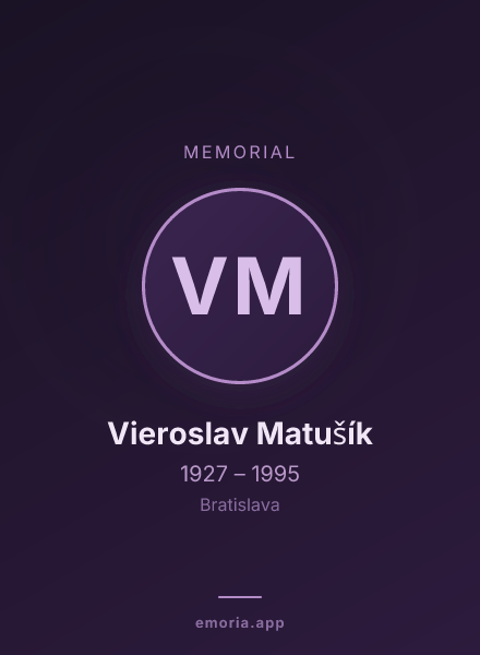 Memorial portrait of Vieroslav Matušík