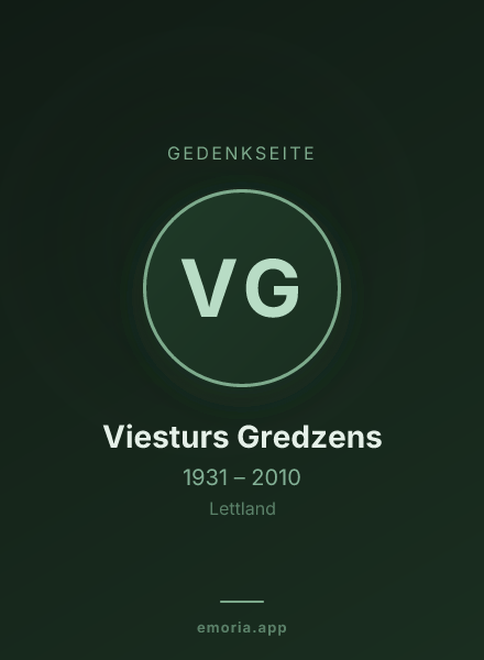 Gedenkportrait von Viesturs Gredzens
