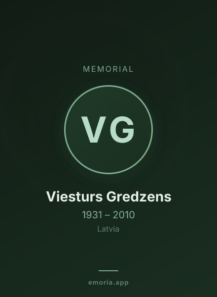 Memorial portrait of Viesturs Gredzens