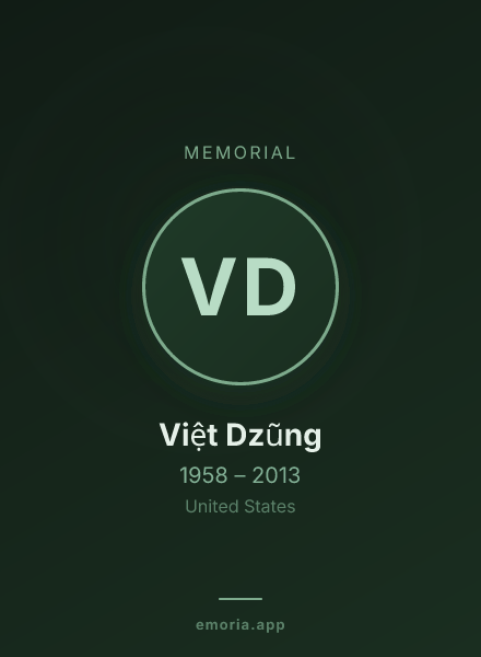 Memorial portrait of Việt Dzũng