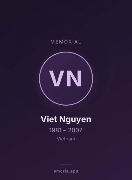 Memorial portrait of Viet Nguyen