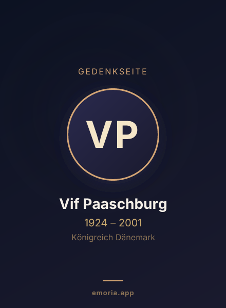 Gedenkportrait von Vif Paaschburg