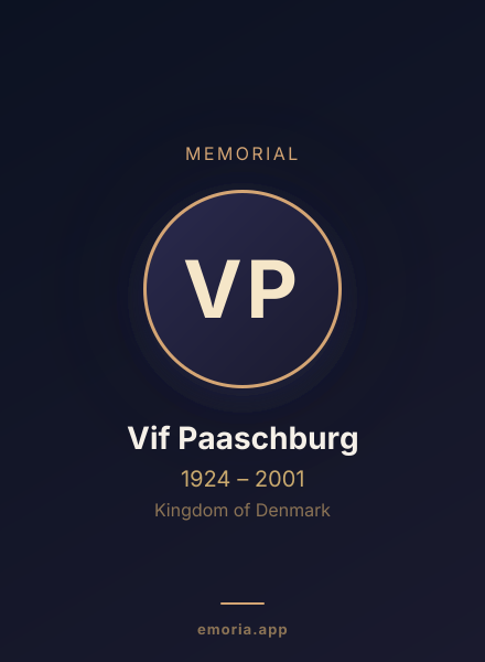 Memorial portrait of Vif Paaschburg