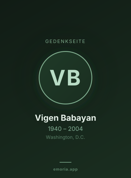 Gedenkportrait von Vigen Babayan