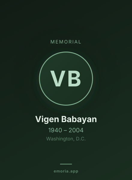 Memorial portrait of Vigen Babayan