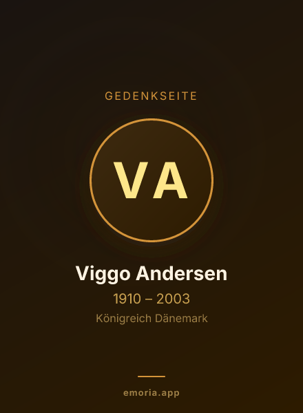 Gedenkportrait von Viggo Andersen
