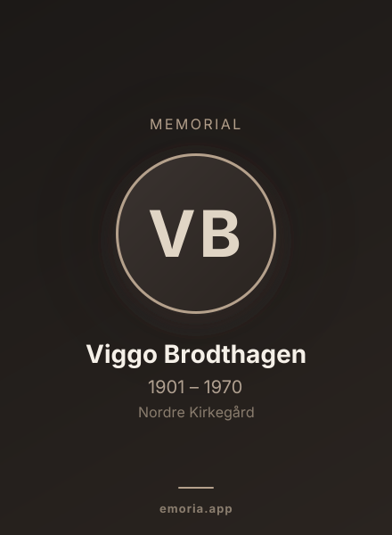 Memorial portrait of Viggo Brodthagen