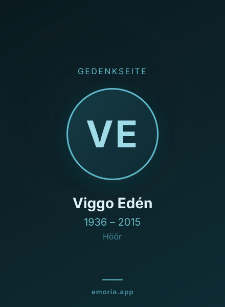 Gedenkportrait von Viggo Edén