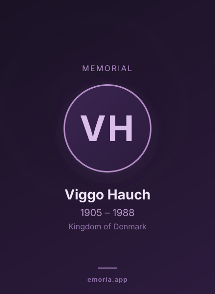 Memorial portrait of Viggo Hauch