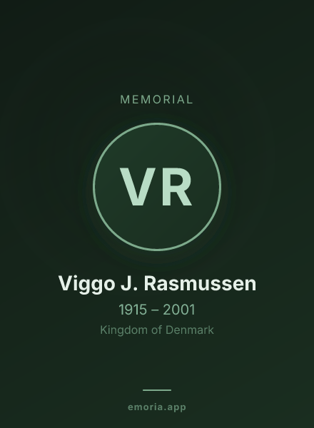 Memorial portrait of Viggo J. Rasmussen