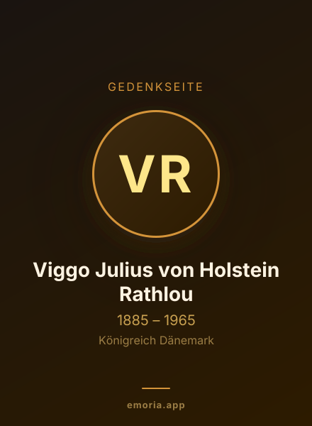 Gedenkportrait von Viggo Julius von Holstein Rathlou